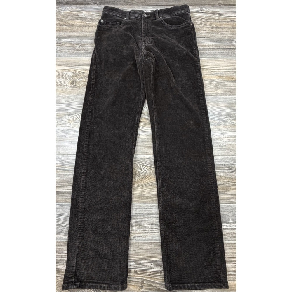 Devil Dog Corduroy Pants Men 30x30.5 Brown Slim Straight Preppy Dark Academia